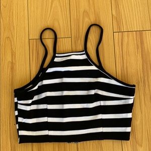 Silver Wishes Striped Crop Zip Up Top - Sz 8